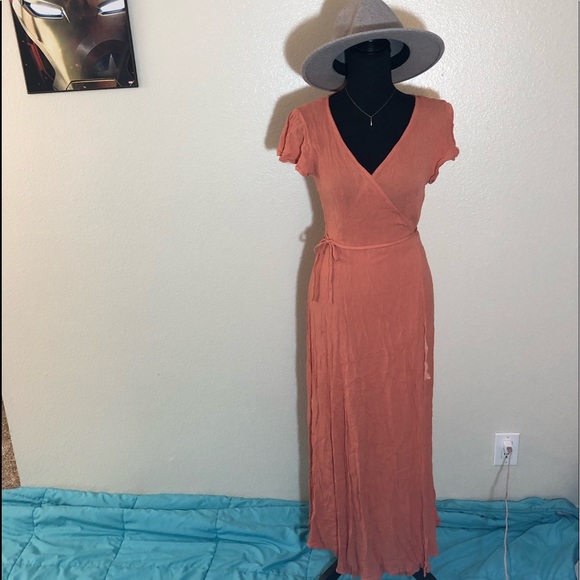Dresses & Skirts - Orange wrap dress